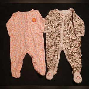 Floral and Zebra Print Girl One Pieces Set